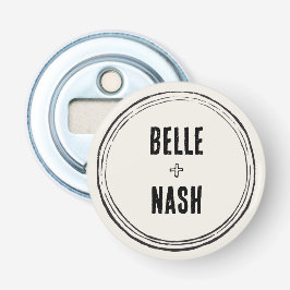 Rustic Boho Barn Wedding Button Flasche Opener Flaschenöffner
