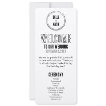 Rustic Boho Barn Wedding Programm mit Foto