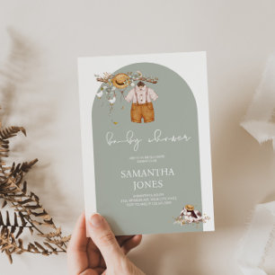 Rustic Boho Boy Baby Dusche Einladung
