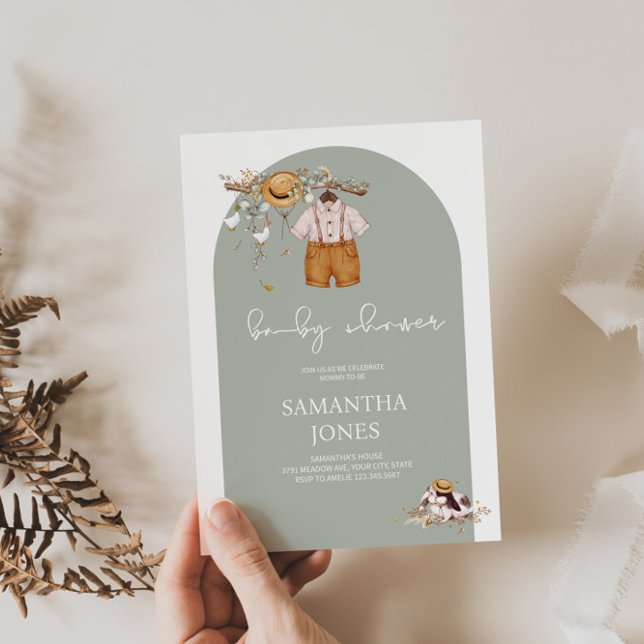 Rustic Boho Boy Baby shower Invitation (Créateur téléchargé)