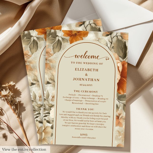 Rustic Boho Burnt Orange Ivory Olive Program Programm (Rustic Boho Burnt Orange Ivory Olive Program)