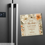 Rustic Boho Burnt Orange Ivory Olive Save the Date Magnet<br><div class="desc">✅ For matching items search 213W in my collections ✅ The most trendy wedding color scheme is terracotta, and this elegant boho Save the Date magnet captures that romantic, earthy charm perfectly. Designed in delicate watercolor tones, it features terracotta and ivory flowers intertwined with soft sage green leaves — a...</div>