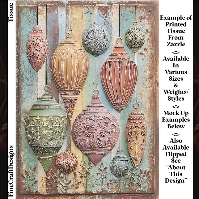 Rustic Boho Chic Holiday Ornaments EA1L Decoupage Seidenpapier (Von Creator hochgeladen)