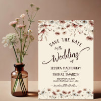 Rustic Boho Chic Wildblumen Kalligrafie Hochzeit