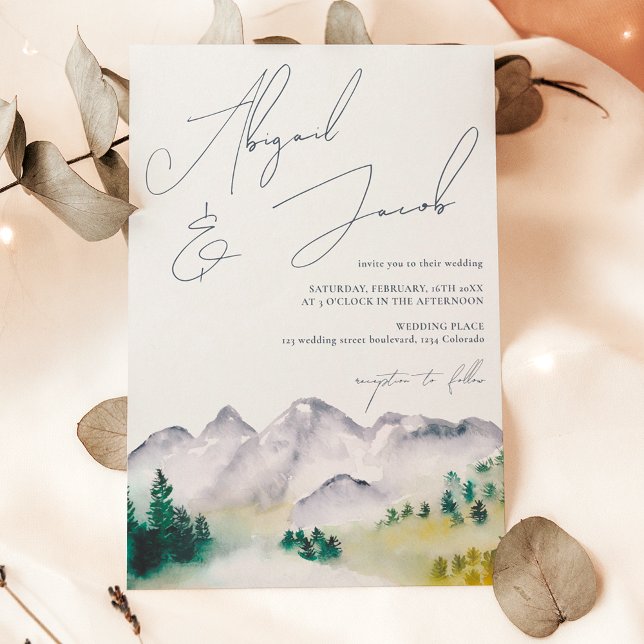 Rustic boho Colorado mountain destination wedding Einladung (Rustic boho Colorado mountain destination wedding Invitation)