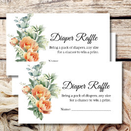 Rustic Boho Coral Peach Blume Weinkarten Begleitkarte