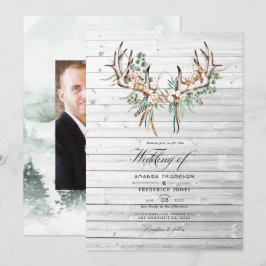 Rustic Boho Cotton und Eucalyptus Boho Wedding Einladung