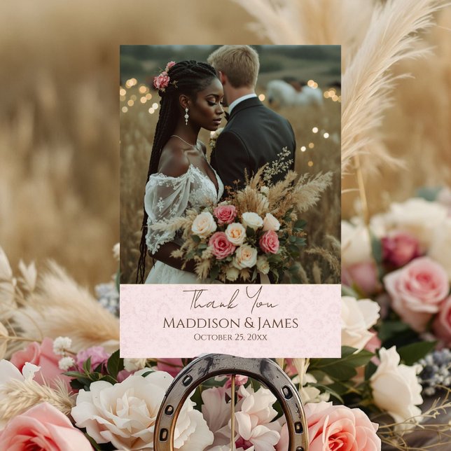 Rustic Boho Country Wedding Dankeskarte (Set the tone for your rustic boho country wedding with this elegant invitation suite.)