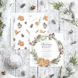 Rustic Boho Dried Orange Wreath Weihnachts-Party Einladung