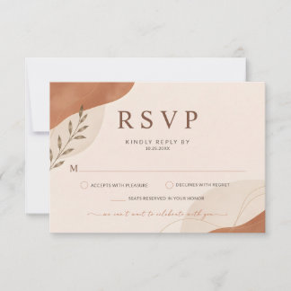Rustic Boho Earthly Terracotta Wedding RSVP