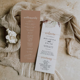 Rustic Boho Elegant Floral Wedding Program Programm