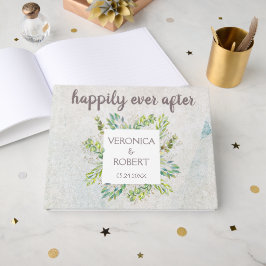 Rustic Boho Eukalyptus Greenerity Hochzeitsempfang Gästebuch