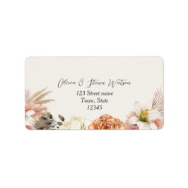 Rustic Boho Fall Floral Address Label Adressaufkleber