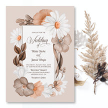 Rustic Boho Fall Floral Wedding Einladung