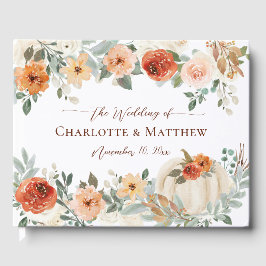 Rustic Boho Fall Herbst Pumpkin Blumenhochzeit Gästebuch