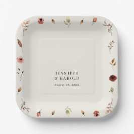 Rustic Boho Fall Wildblumen Hochzeit oder Verlobun Pappteller