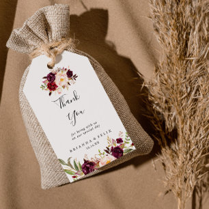 Rustic Boho farbenfrohe Blumenhochzeit Vielen Dank Geschenkanhänger