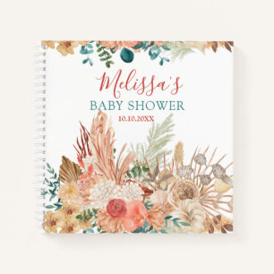 Rustic Boho Floral Baby Showgast Notizbuch