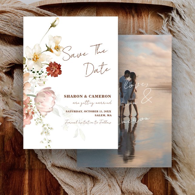 Rustic Boho Floral Garden Wedding Save The Date (Von Creator hochgeladen)
