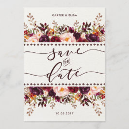 Rustic Boho Floral Save the Date Hochzeitseinladun