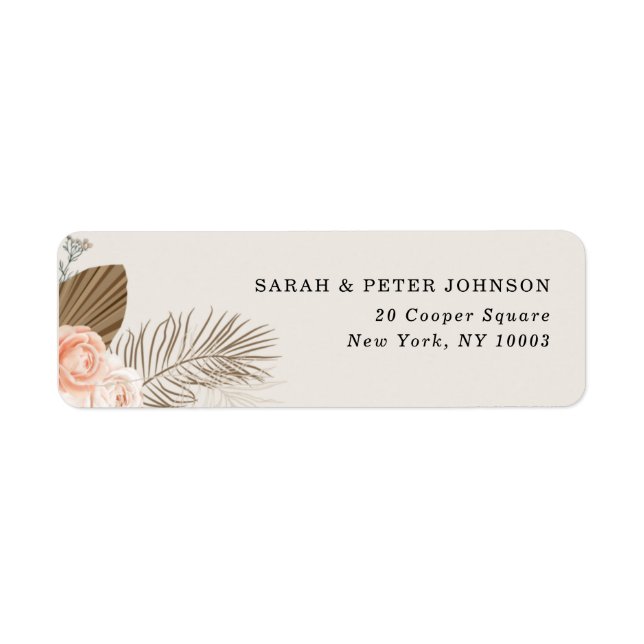 Rustic Boho Floral Terracotta Return Address Label (Vorne)