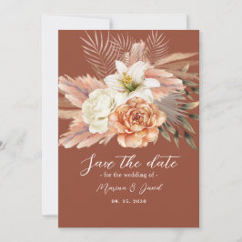 Rustic Boho Floral Terracotta Wedding Save The Date