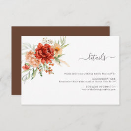Rustic Boho Floral Wedding Card Begleitkarte