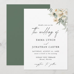 Rustic Boho Floral Wedding Einladung
