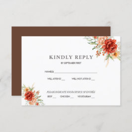 Rustic Boho Floral Wedding RSVP Einladung