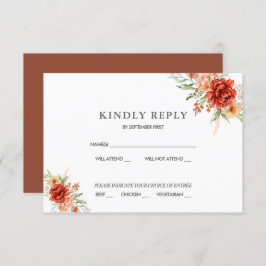 Rustic Boho Floral Wedding RSVP Einladung