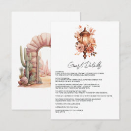 Rustic Boho Floral Western Wedding Guest Details Begleitkarte