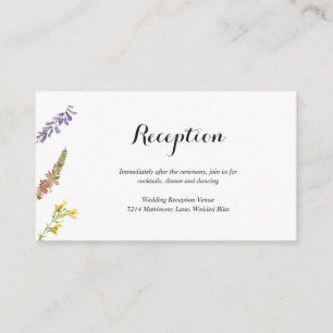 Rustic Boho Floral Wildblume Empfang Wedding Begleitkarte