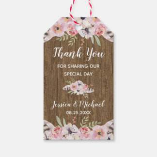 Rustic Boho Floral Wood Gastgeschenk Hochzeit Gesc Geschenkanhänger