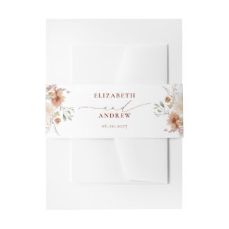 Rustic Boho Garden Blume Hochzeit Einladungsbanderole