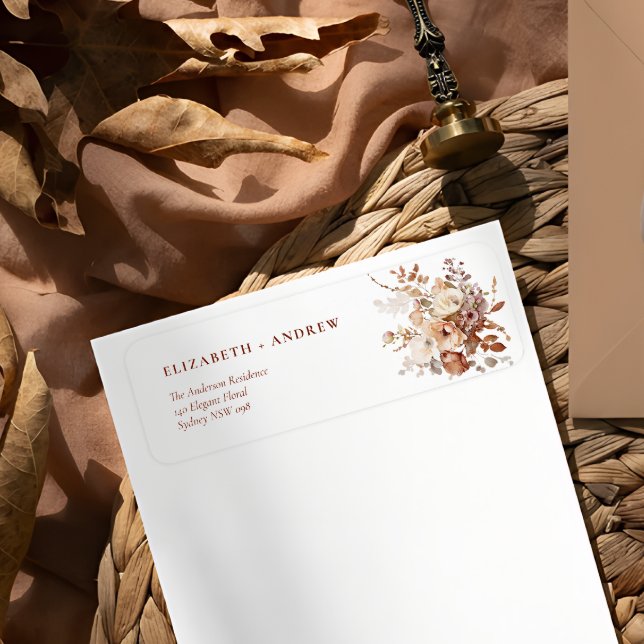 Rustic Boho Garden Blume Hochzeit Rücksendeadresse (Von Creator hochgeladen)