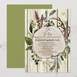 Rustic Boho Greenery Baby Shower Einladung