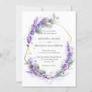 Rustic Boho Lavender Floral Elegante Hochzeit Einladung