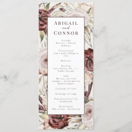 Rustic Boho Marsala Cream Floral Programm