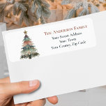 Rustic Boho Peach Green Christmas Tree Ornamente<br><div class="desc">Rustic Boho Weihnachtsbaumschmuck Name & Rücksendeadresse Label.</div>