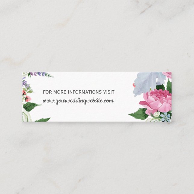Rustic Boho pink lilac blauen Blumenzwiebelwebsite Mini Visitenkarte (Vorderseite)