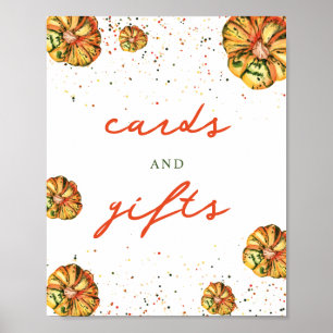 Rustic Boho Pumpkin Baby Duschkarten & Geschenke Poster