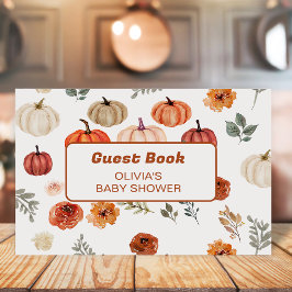 Rustic Boho Pumpkin Baby Showbook Gästebuch