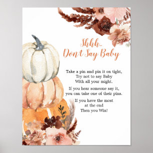 Rustic Boho Pumpkin Say Baby Games nicht signieren Poster