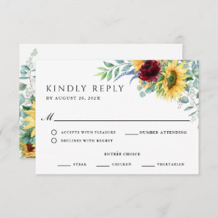Rustic Boho Sunflowers Wedding RSVP