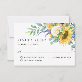 Rustic Boho Sunflowers Wedding RSVP