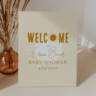 Rustic Boho Sunshine Welcome Baby Dusche Sockelschild