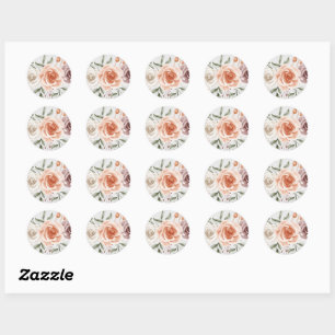 Rustic Boho Wedding - Aquarell Floral Runder Aufkleber