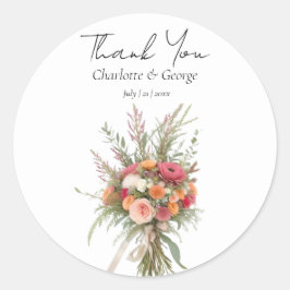 Rustic Boho Wedding Bouquet Blume Gastgeschenk Hoc Runder Aufkleber