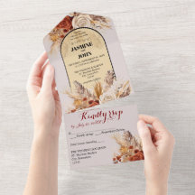 Rustic Boho Wedding Card