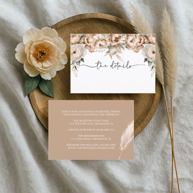 Rustic Boho Wedding Details Umschließungskarte RSVP Karte (Von Creator hochgeladen)
